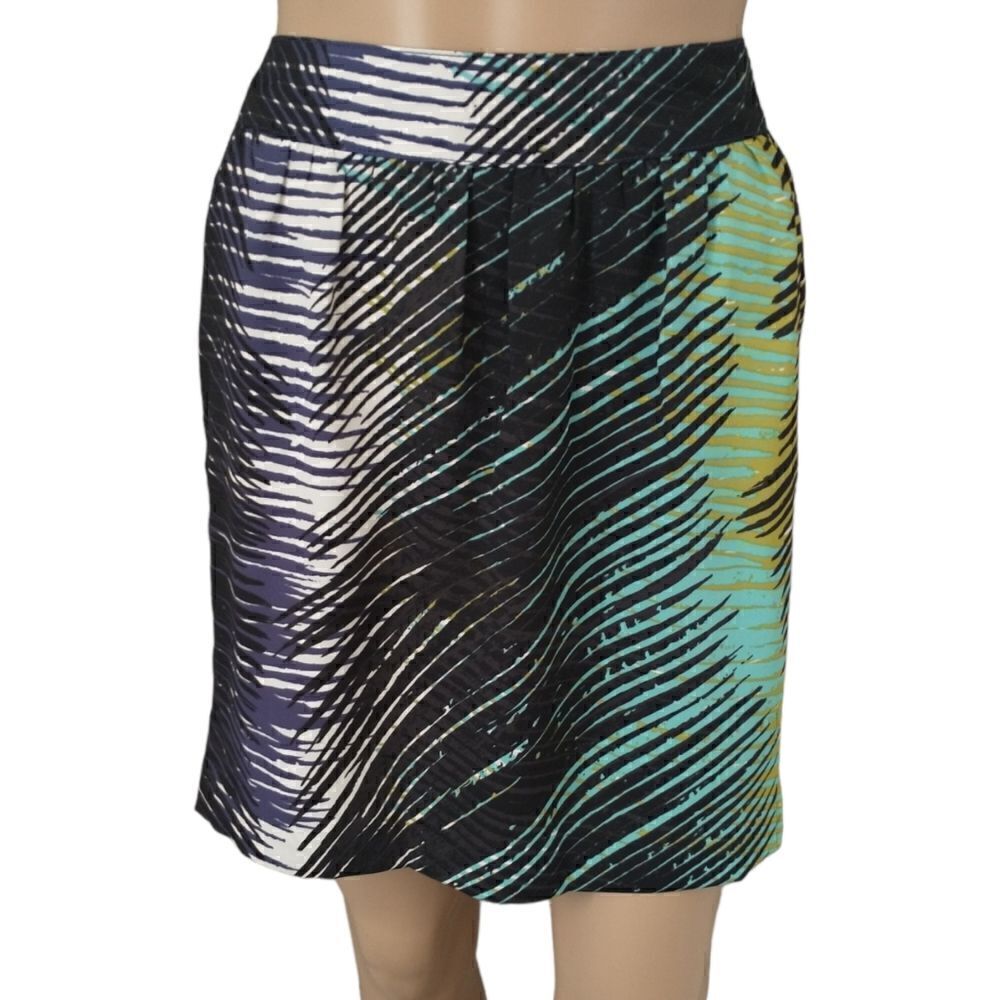 Ann Taylor Loft Skirt Sz 4P Mini Career Silky Peacock Corpcore Office Siren NEW